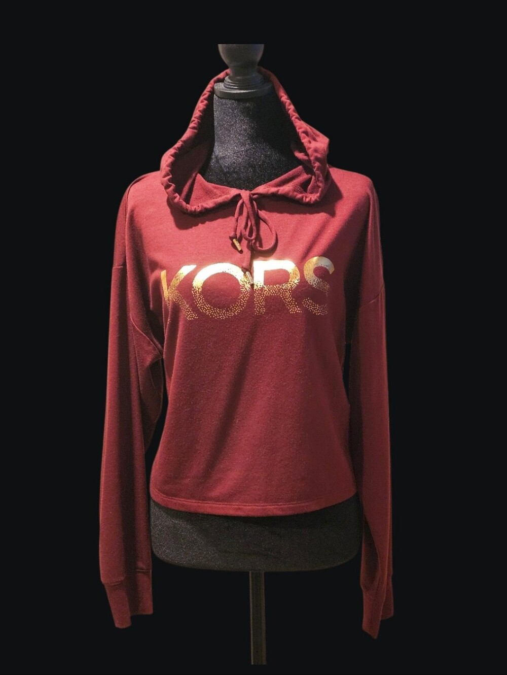 Michael Kors Women's Maroon Hoodie with Gold Logo